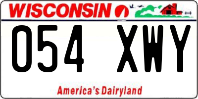WI license plate 054XWY