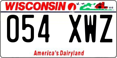 WI license plate 054XWZ