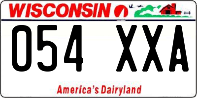 WI license plate 054XXA