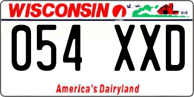 WI license plate 054XXD