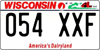 WI license plate 054XXF