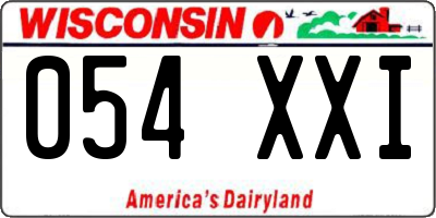 WI license plate 054XXI