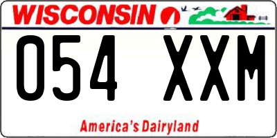 WI license plate 054XXM