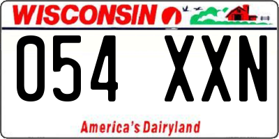 WI license plate 054XXN