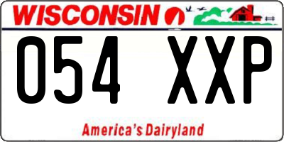 WI license plate 054XXP