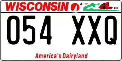 WI license plate 054XXQ