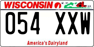 WI license plate 054XXW