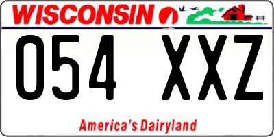 WI license plate 054XXZ