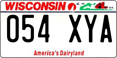 WI license plate 054XYA