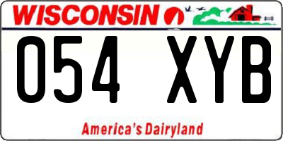 WI license plate 054XYB