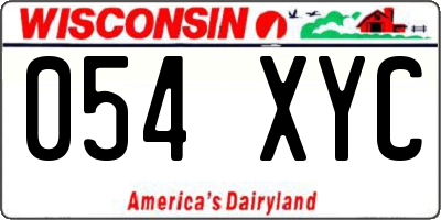 WI license plate 054XYC
