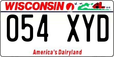 WI license plate 054XYD
