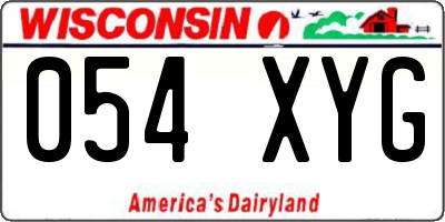 WI license plate 054XYG