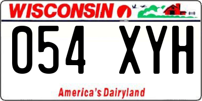 WI license plate 054XYH