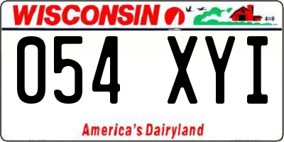 WI license plate 054XYI