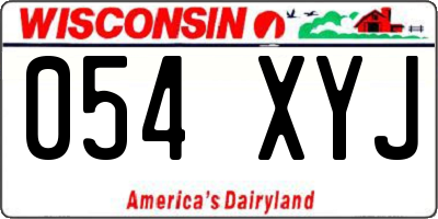 WI license plate 054XYJ
