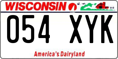 WI license plate 054XYK