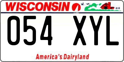 WI license plate 054XYL