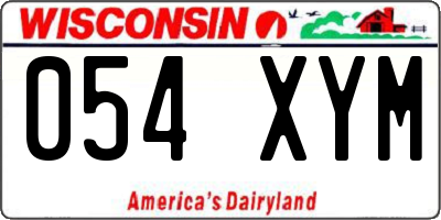 WI license plate 054XYM