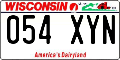 WI license plate 054XYN