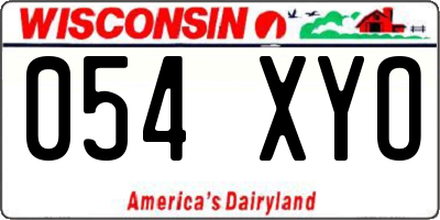 WI license plate 054XYO