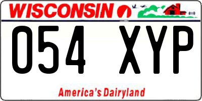 WI license plate 054XYP