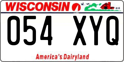 WI license plate 054XYQ