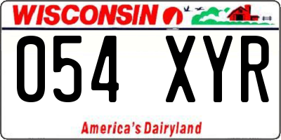 WI license plate 054XYR