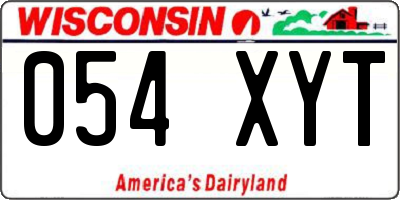 WI license plate 054XYT