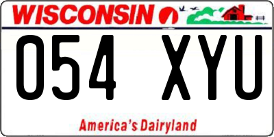 WI license plate 054XYU