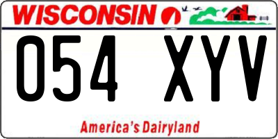 WI license plate 054XYV