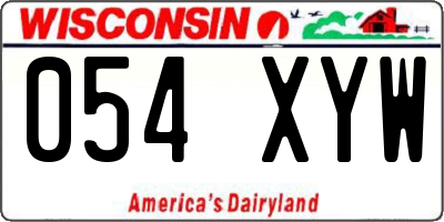 WI license plate 054XYW
