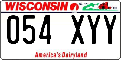 WI license plate 054XYY