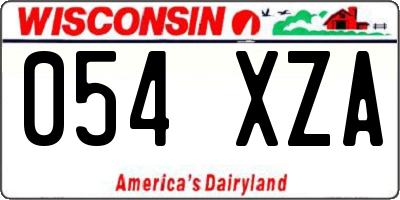 WI license plate 054XZA