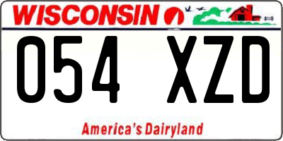 WI license plate 054XZD