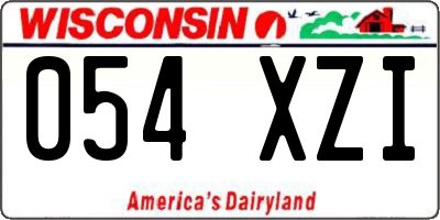 WI license plate 054XZI