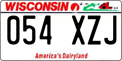 WI license plate 054XZJ