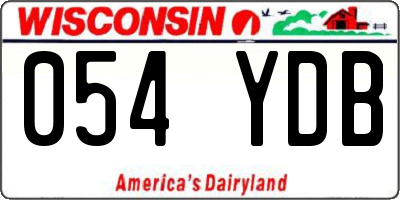 WI license plate 054YDB