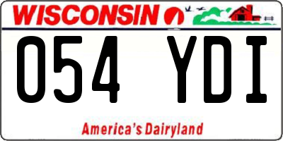 WI license plate 054YDI