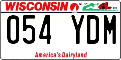 WI license plate 054YDM