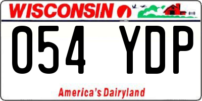 WI license plate 054YDP