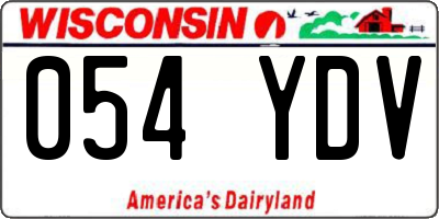 WI license plate 054YDV