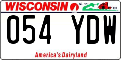 WI license plate 054YDW