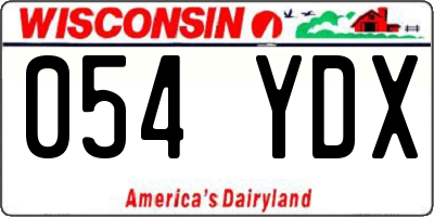 WI license plate 054YDX