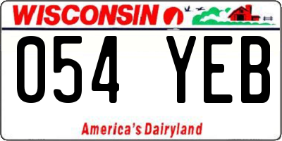 WI license plate 054YEB