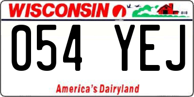 WI license plate 054YEJ