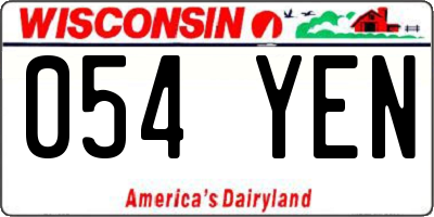 WI license plate 054YEN