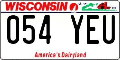 WI license plate 054YEU