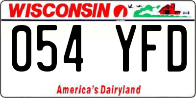 WI license plate 054YFD