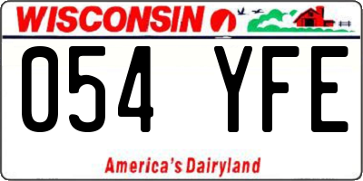 WI license plate 054YFE